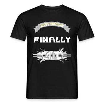 Happy Birthday, zum runden Geburtstag, Geschenk, - Männer T-Shirt - Schwarz - Vorne - AI Model Male 178 light (178cm)