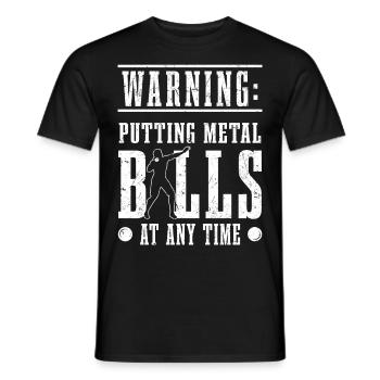 Kugelstoßen | Leichtathletik Kugelstoßer Geschenke - Männer T-Shirt - Schwarz - Vorne - AI Model Male 178 light (178cm)