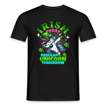 Magical Irish Unicorn - St. Patrick's Festive Wear - Men's T-Shirt - black - Front - AI Model Male 178 light (178cm)