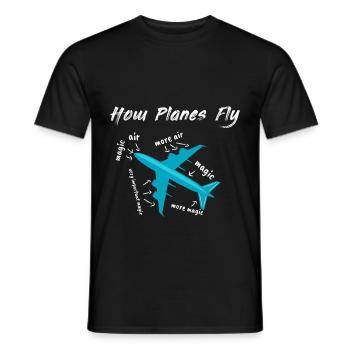 Comment les avions volent cadeau - T-shirt homme - noir - Devant - AI Model Male 178 light (178cm)