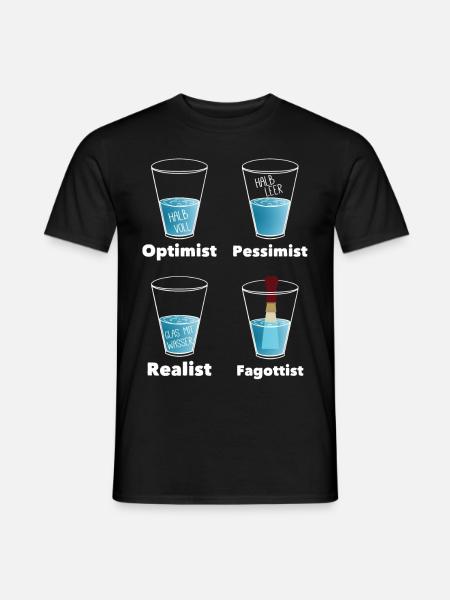 Wasserglas groß_Fagott - Männer T-Shirt - Schwarz