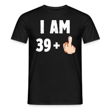 I am 39 plus one - Men's T-Shirt - black - Front - AI Model Male 178 light (178cm)