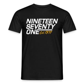 Nineteen Seventy One Established 1971 - Men's T-Shirt - black - Front - AI Model Male 178 light (178cm)