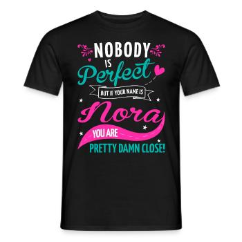 Nobody is perfect but if your name is Nora - Männer T-Shirt - Schwarz - Vorne - AI Model Male 178 light (178cm)