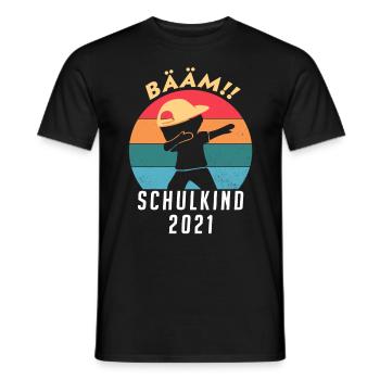 Schulkind 2021 Einschulung Schulanfang - Männer T-Shirt - Schwarz - Vorne - AI Model Male 178 light (178cm)