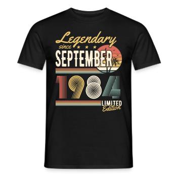 Legendary since Septembre 1984 Limited Edition - T-shirt homme - noir - Devant - AI Model Male 178 light (178cm)