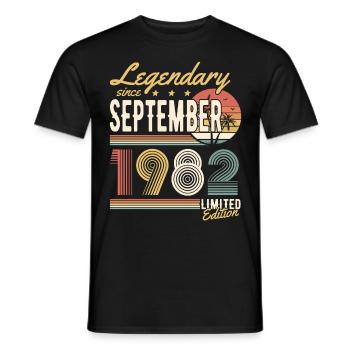 Legendary since Septembre 1982 Limited Edition - T-shirt homme - noir - Devant - AI Model Male 178 light (178cm)