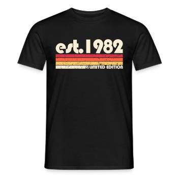 1982 Limited Edition Rétro Vintage - T-shirt homme - noir - Devant - AI Model Male 178 light (178cm)