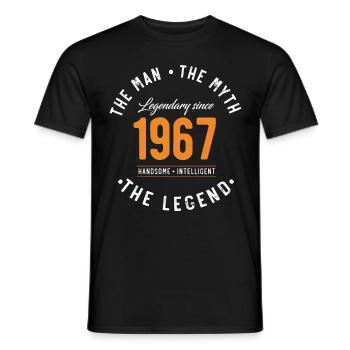 Legendary since 1967 The Man The Myth - T-shirt homme - noir - Devant - AI Model Male 178 light (178cm)