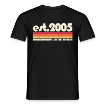 Édition Limitée Rétro Vintage 2005 - T-shirt homme - noir - Devant - AI Model Male 178 light (178cm)