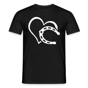 Hufe Herz - Männer T-Shirt - Schwarz - Vorne - AI Model Male 178 light (178cm)
