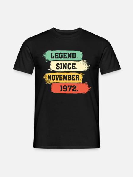 Legend since November 1972 - Männer T-Shirt - Schwarz