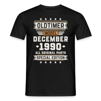 Oldtimer December 1990 Geburtstag Geschenk - Männer T-Shirt - Schwarz - Vorne - AI Model Male 178 light (178cm)