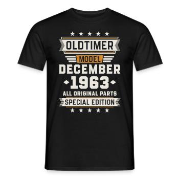 Oldtimer December 1963 Geburtstag Geschenk - Männer T-Shirt - Schwarz - Vorne - AI Model Male 178 light (178cm)