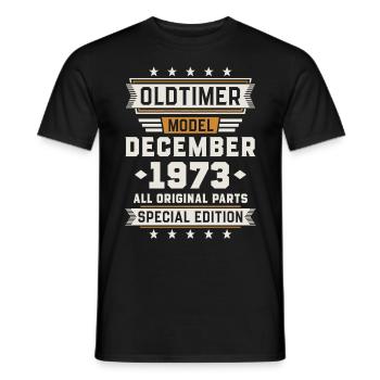 Oldtimer December 1973 Geburtstag Geschenk - Männer T-Shirt - Schwarz - Vorne - AI Model Male 178 light (178cm)