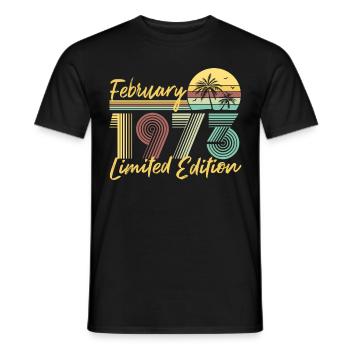 February 1973 Limited Edition - Men's T-Shirt - black - Front - AI Model Male 178 light (178cm)