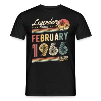Édition limitée février 1966 - T-shirt homme - noir - Devant - AI Model Male 178 light (178cm)
