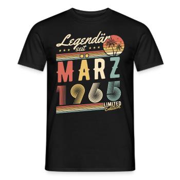 Legendär Seit März 1965 Limited Edition Geburtstag - Männer T-Shirt - Schwarz - Vorne - AI Model Male 178 light (178cm)