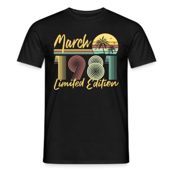 Mars 1981 Édition limitée - T-shirt homme - noir - Devant - AI Model Male 178 light (178cm)