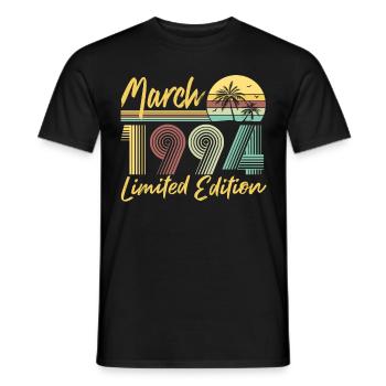 Mars 1994 Édition limitée - T-shirt homme - noir - Devant - AI Model Male 178 light (178cm)