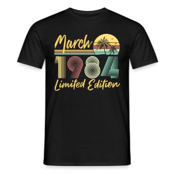 Mars 1984 Édition limitée - T-shirt homme - noir - Devant - AI Model Male 178 light (178cm)