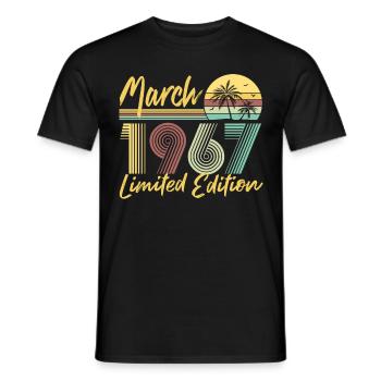 Mars 1967 Édition limitée - T-shirt homme - noir - Devant - AI Model Male 178 light (178cm)