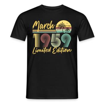 Mars 1959 Édition limitée - T-shirt homme - noir - Devant - AI Model Male 178 light (178cm)