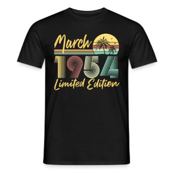 Mars 1954 Édition limitée - T-shirt homme - noir - Devant - AI Model Male 178 light (178cm)