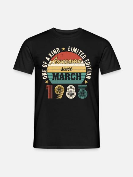 Awesome since March 1983 - Männer T-Shirt - Schwarz