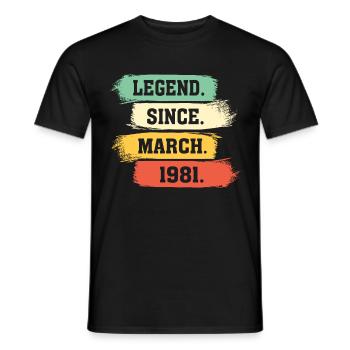Légende depuis mars 1981 - T-shirt homme - noir - Devant - AI Model Male 178 light (178cm)