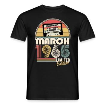 März 1965 Vintage Jahrgang Geburtstag Geschenk - Männer T-Shirt - Schwarz - Vorne - AI Model Male 178 light (178cm)