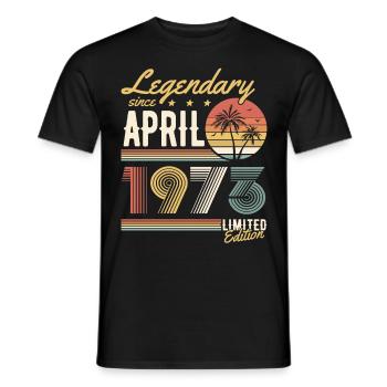 Legendary Since April 1973 Limited Edition - Männer T-Shirt - Schwarz - Vorne - AI Model Male 178 light (178cm)