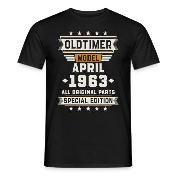 Oldtimer April 1963 Geburtstag Geschenk - Männer T-Shirt - Schwarz - Vorne - AI Model Male 178 light (178cm)