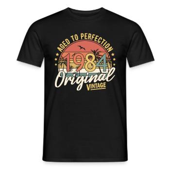 1984 Aged To Perfection Original Vintage - Männer T-Shirt - Schwarz - Vorne - AI Model Male 178 light (178cm)
