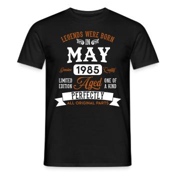 Né en mai 1985 Legends Cadeau d’anniversaire - T-shirt homme - noir - Devant - AI Model Male 178 light (178cm)