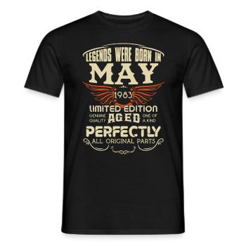Legends Were Born In May 1983 Birthday - Männer T-Shirt - Schwarz - Vorne - AI Model Male 178 light (178cm)