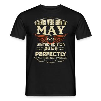 Legends Were Born In May 1964 Birthday - Männer T-Shirt - Schwarz - Vorne - AI Model Male 178 light (178cm)