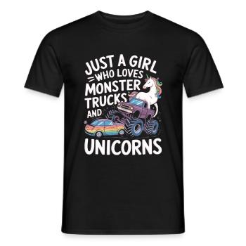 Monster Truck Einhorn Mädchen - Männer T-Shirt - Schwarz - Vorne - AI Model Male 178 light (178cm)