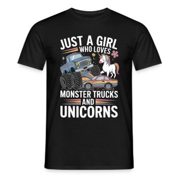 Monster Truck Einhorn Mädchen - Männer T-Shirt - Schwarz - Vorne - AI Model Male 178 light (178cm)