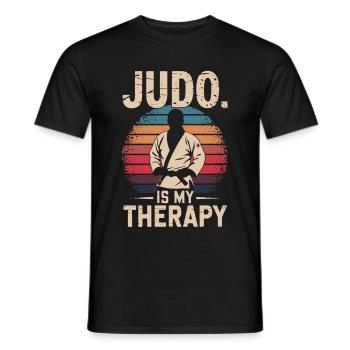 Judo vintage - Men's T-Shirt - black - Front - AI Model Male 178 light (178cm)