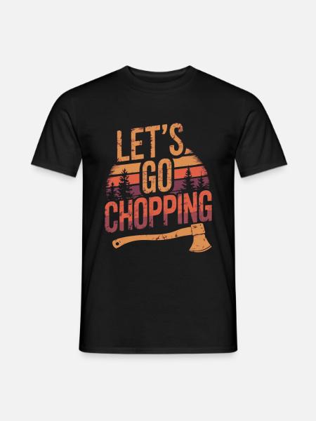 Holzfäller Holz hacken Baumfäller - Männer T-Shirt - Schwarz