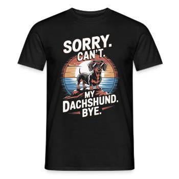 Dachshund with Sunglasses Saying Vintage - Men's T-Shirt - black - Front - AI Model Male 178 light (178cm)