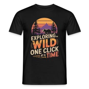 Photographie animalière Photographie de nature Photographie - T-shirt homme - noir - Devant - AI Model Male 178 light (178cm)