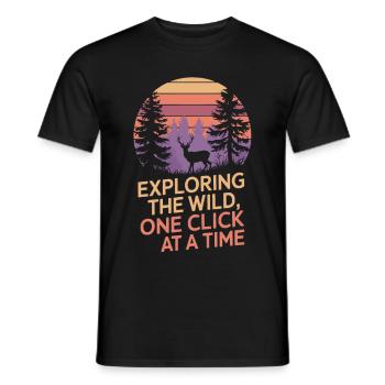 Photographie de nature Photographie animalière Photographie - T-shirt homme - noir - Devant - AI Model Male 178 light (178cm)