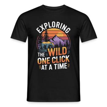 Photographie de nature Photographie animalière Photographie - T-shirt homme - noir - Devant - AI Model Male 178 light (178cm)