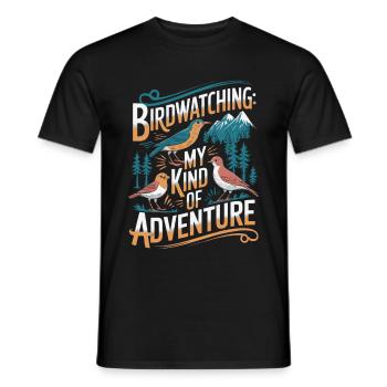 Observation des oiseaux, Oiseaux, Nature, Randonnée, Camping - T-shirt homme - noir - Devant - AI Model Male 178 light (178cm)