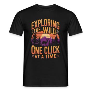 Photographie animalière Photographie de nature Photographie - T-shirt homme - noir - Devant - AI Model Male 178 light (178cm)
