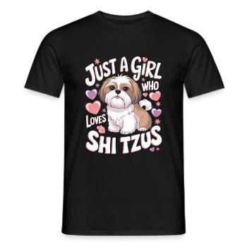 Shi Tzu Lustiger Spruch Frauen - Männer T-Shirt - Schwarz - Vorne - AI Model Male 178 light (178cm)
