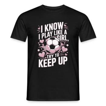 Filles Football Drôle Dicton Football Féminin - T-shirt homme - noir - Devant - AI Model Male 178 light (178cm)
