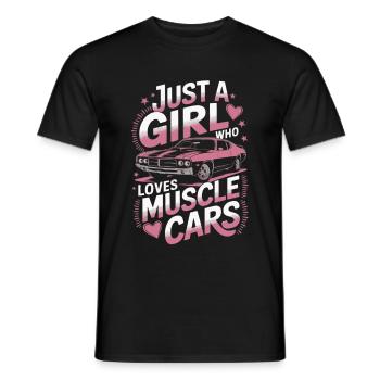 American Mucle Car Racing Car - Men's T-Shirt - black - Front - AI Model Male 178 light (178cm)